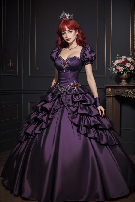 01600-2467839036-((Masterpiece, best quality,edgQuality)),smirk,smug,_edgAyre, red hair,red eyes,__lora_edgAyre_AC6_1__ballgown, a woman in a pur.png